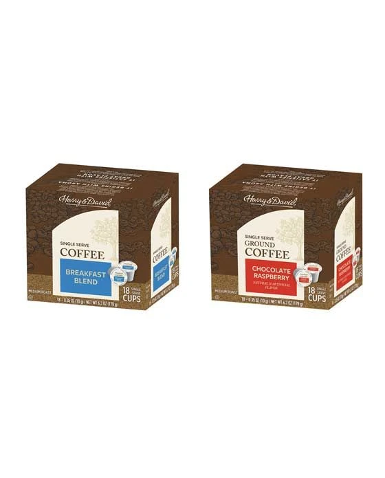 Harry & David Coffee Combo,Breakfast Blend,Chocolate Raspberry 2/18 Ct Boxes 3 Harry & David Coffee Combo,Breakfast Blend,Chocolate Raspberry 2/18 Ct Boxes