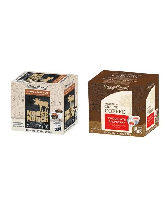 Harry & David Coffee Combo, Maple Walnut, Chocolate Raspberry 2/18 Ct Boxes 3 Harry & David Coffee Combo, Maple Walnut, Chocolate Raspberry 2/18 Ct Boxes