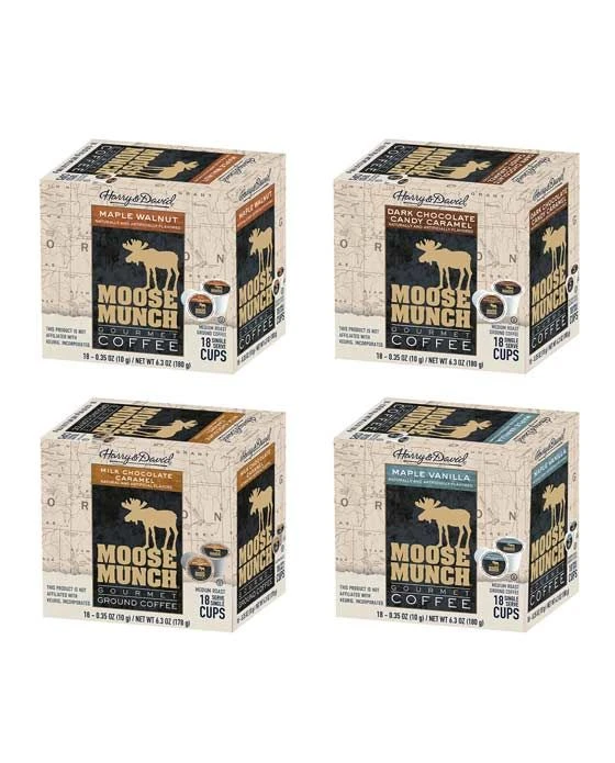 Moose Munch MapleWalnut/DarkChocCaramel/MilkChocCaramel/MapleVanilla 4/18 Ct 3 Moose Munch MapleWalnut/DarkChocCaramel/MilkChocCaramel/MapleVanilla 4/18 Ct