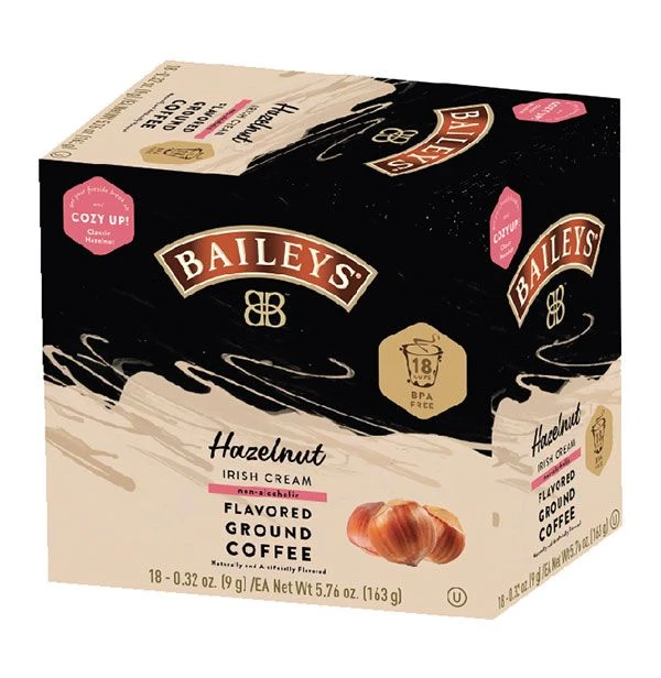Baileys Bailey's, Hazelnut Irish Cream Flavored Coffee, 18 Single Serve Cups 3 Baileys Bailey's, Hazelnut Irish Cream Flavored Coffee, 18 Single Serve Cups