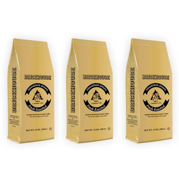 Brickhouse 100% Colombian Ground Coffee, 3/12 Oz Bags 3 Brickhouse 100% Colombian Ground Coffee, 3/12 Oz Bags