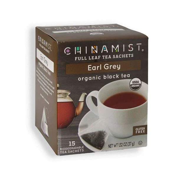 China Mist - Earl Grey Organic Black Full Leaf Tea Sachet, 15 Count Box 3 China Mist - Earl Grey Organic Black Full Leaf Tea Sachet, 15 Count Box