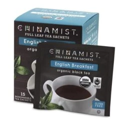 China Mist - English Breakfast Organic Black Full Leaf Tea Sachet, 15 Count Box - Biodegradable And Individually Wrapped (6 Pack) -Drink Series Store china mist english breakfast organic black full leaf tea sachet 15 cnt box 1 1 1
