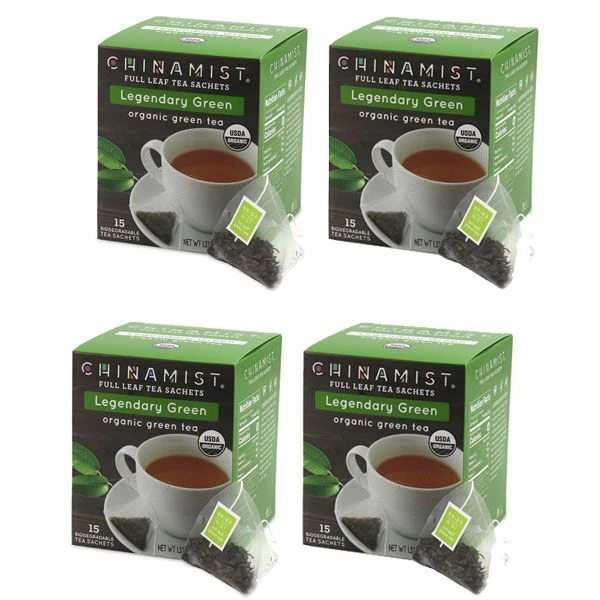 China Mist - Legendary Green Organic Black Full Leaf Tea Sachet, 4 Boxes 15 Count 3 China Mist - Legendary Green Organic Black Full Leaf Tea Sachet, 4 Boxes 15 Count