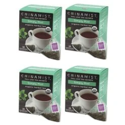 China Mist - Simply Mint Herbal Full Leaf Tea Sachet, 4 Boxes 15 Count Each
