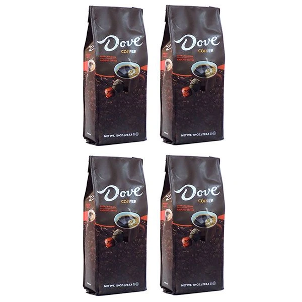 Dove Dark Chocolate, Naturally And Artificially Flavored Ground Coffee, 4/10 Oz Bags 3 Dove Dark Chocolate, Naturally And Artificially Flavored Ground Coffee, 4/10 Oz Bags
