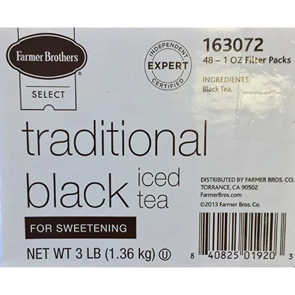 Farmer Brothers Black Iced Tea For Sweetening, 2 Boxes - 48/1 Oz 5 Farmer Brothers Black Iced Tea For Sweetening, 2 Boxes - 48/1 Oz - Image 3