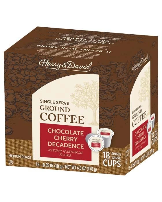 Harry & David Chocolate Cherry Decadence Single Serve Coffee, 2/18 Count 4 Harry & David Chocolate Cherry Decadence Single Serve Coffee, 2/18 Count - Image 2