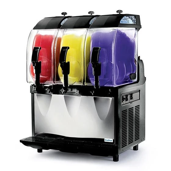 Crathco I-PRO 3M (1206-004) Black 24" Countertop Triple 2.9 Gallon Granita / Slushy / Frozen Beverage Dispenser With Mechanical Controls, 115V 3 Crathco I-PRO 3M (1206-004) Black 24" Countertop Triple 2.9 Gallon Granita / Slushy / Frozen Beverage Dispenser With Mechanical Controls, 115V