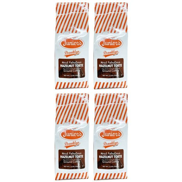 Junior's Most Fabulous Hazelnut Torte, Medium Roast Ground Coffee, 4/12 Oz Bags 3 Junior's Most Fabulous Hazelnut Torte, Medium Roast Ground Coffee, 4/12 Oz Bags