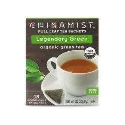 China Mist - Legendary Green Organic Black Full Leaf Tea Sachet, 15 Count Box -Drink Series Store legendarygreen teasachet packet 1 2