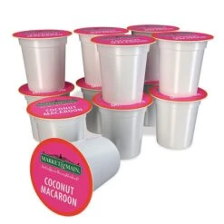 Market & Main Coconut Macaroon Single Serve Coffee Cups, 2 Boxes (24 Cups) -Drink Series Store market main onecup coconut macaroon compatible with keurig k cup brewers 12 count1 2