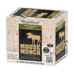 Moose Munch Northwest Blend Coffee Single Serve Coffee By Harry & David, 4/18 Count 6 Moose Munch Northwest Blend Coffee Single Serve Coffee By Harry & David, 4/18 Count -Drink Series Store moose munch northwest blend coffee single serve cups by harry david 1 box 1