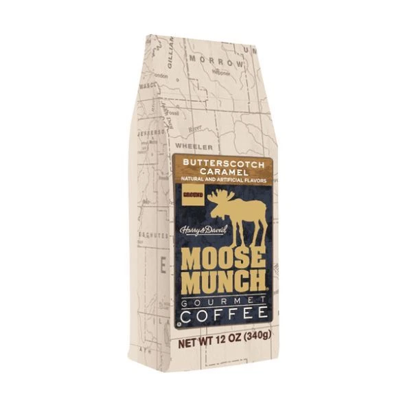 Moose Munch By Harry & David, Butterscotch Caramel Ground Coffee, 6/12 Oz Bags 4 Moose Munch By Harry & David, Butterscotch Caramel Ground Coffee, 6/12 Oz Bags - Image 2