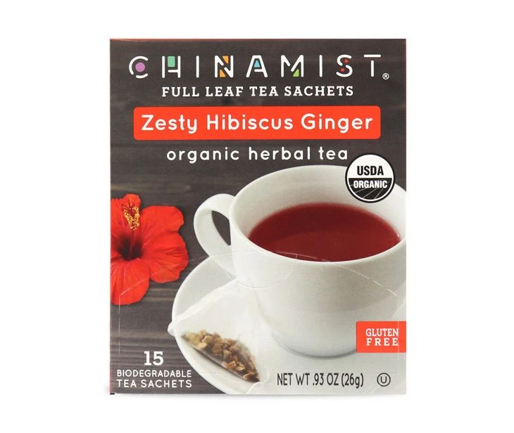 China Mist - Zesty Hibiscus Ginger Organic Black Full Leaf Tea Sachet, 15 Count Box - Biodegradable And Individually Wrapped 5 China Mist - Zesty Hibiscus Ginger Organic Black Full Leaf Tea Sachet, 15 Count Box - Biodegradable And Individually Wrapped - Image 3